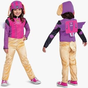 Paw Patrol Skye Costume Hat & Jumpsuit for Girls Outfit with Badge Small 6/6X
